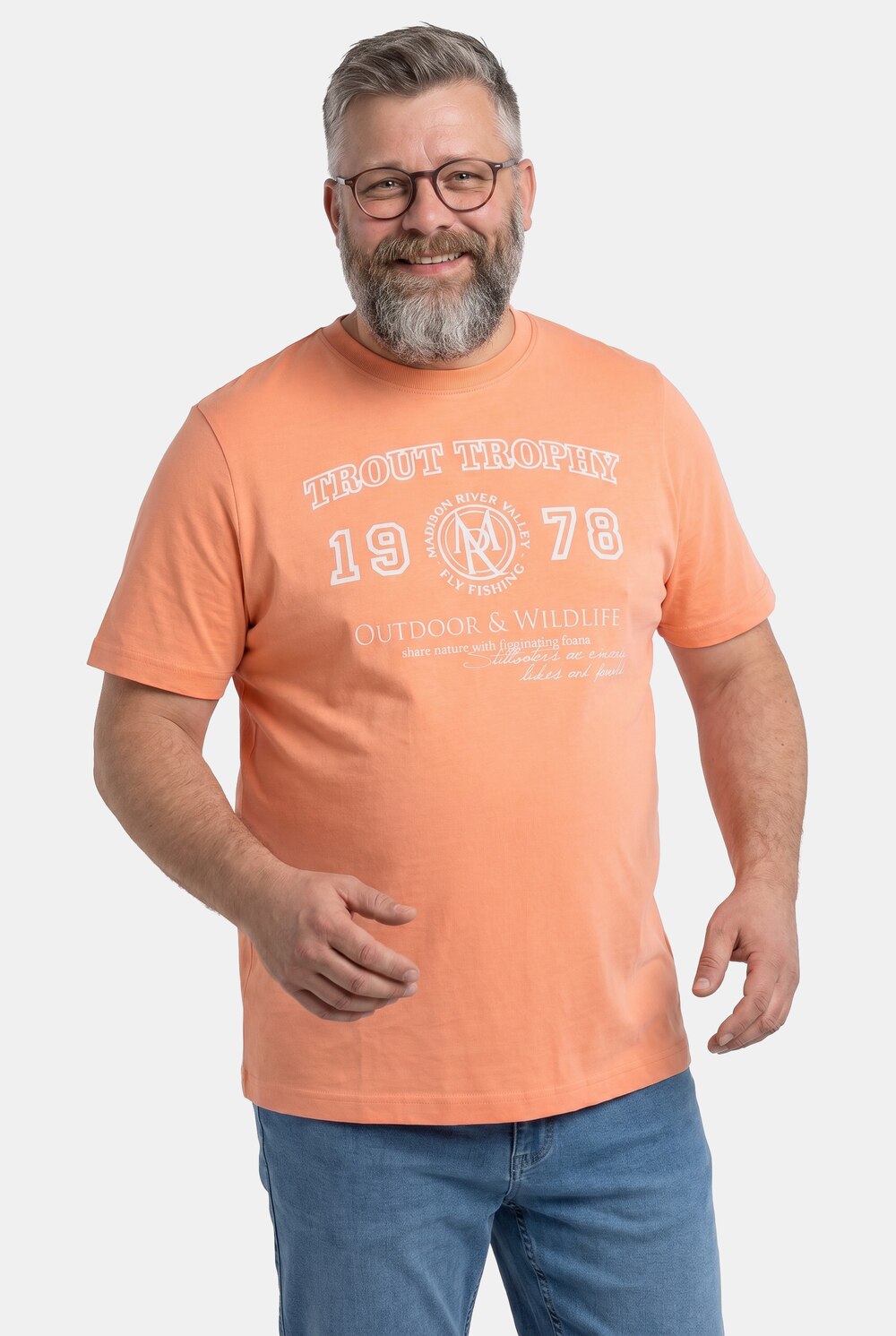T-Shirt, Halbarm, Brustprint, bis 8 XL