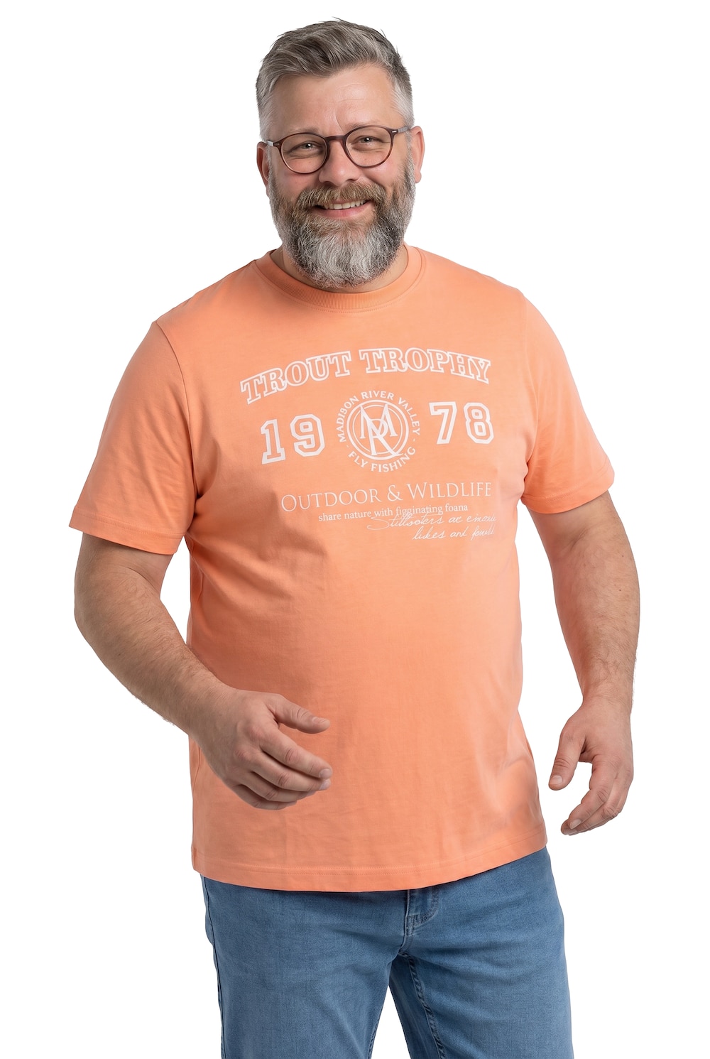 Stora storlekar T-shirt, Her, orange, storlek: 4XL, Bomull, Men Plus