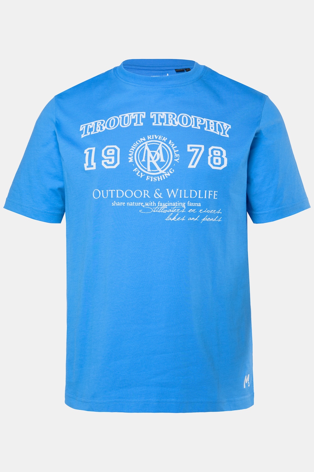 Men+ T-shirt, korte mouw, print op de borst, tot 8XL