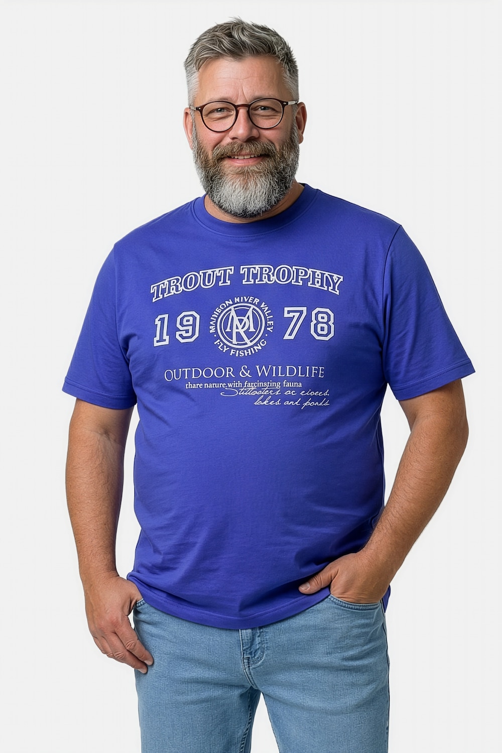 T-Shirt, Halbarm, Brustprint, bis 8 XL