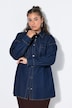Jeanshemd, oversized, Knopfleisten-Stickerei