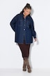 Jeanshemd, oversized, Knopfleisten-Stickerei
