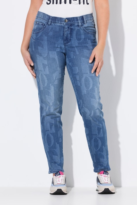 Slim jeans, laserprint, 5-pocket