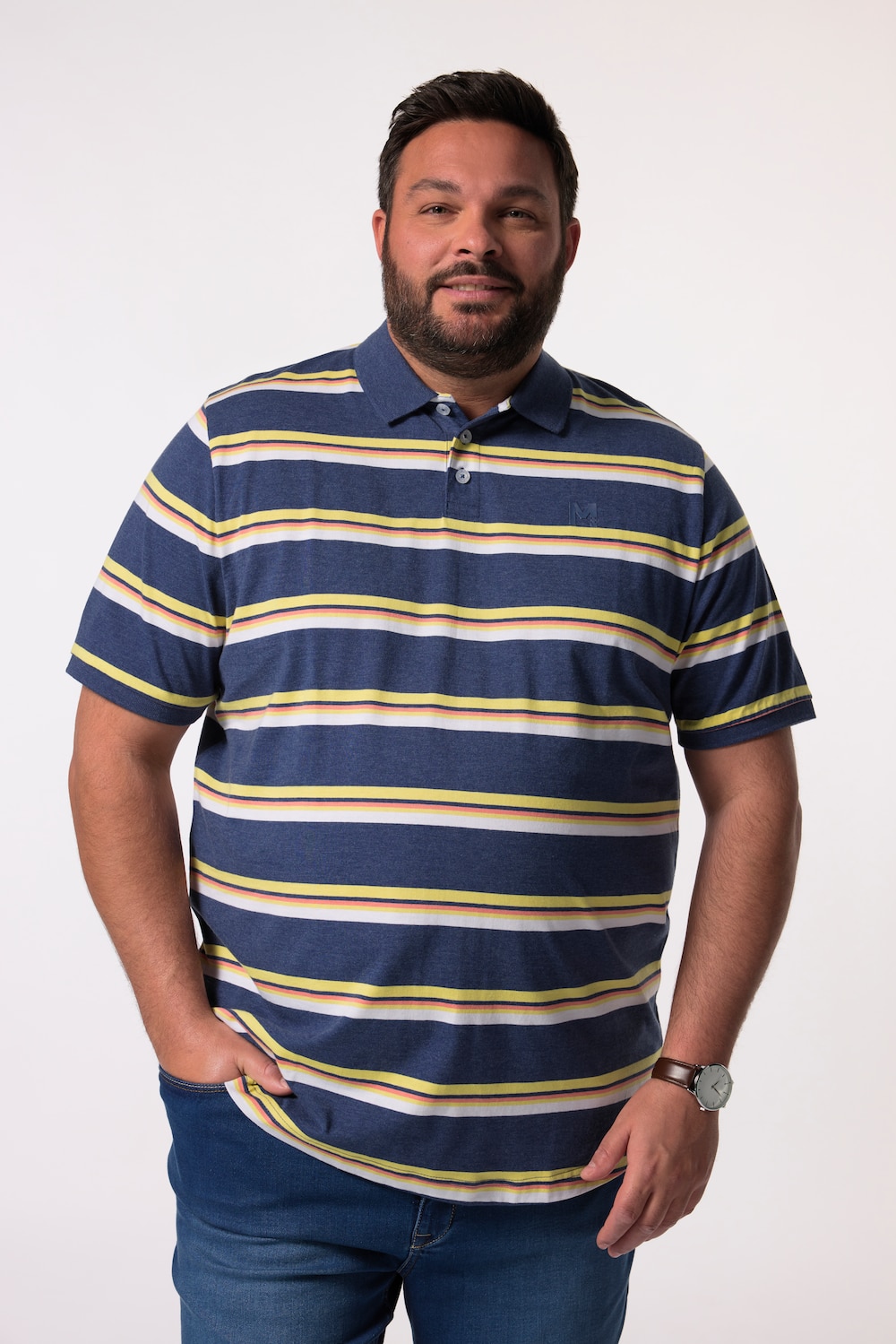 Men+ Poloshirt, Halbarm, Ringel, bis 8 XL