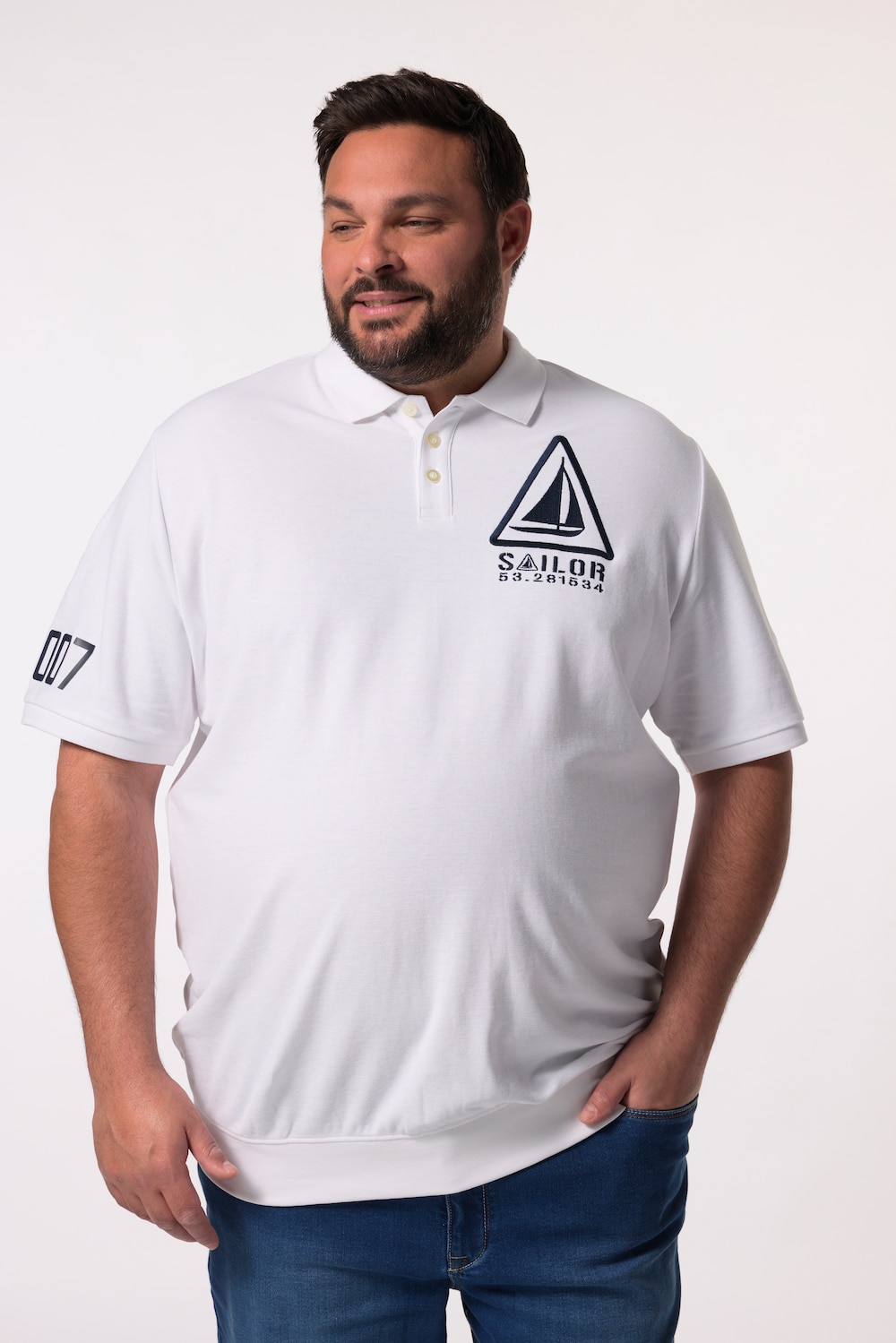 Men+ Poloshirt Bauchfit, Halbarm, Piqué, Prints, bis 8 XL