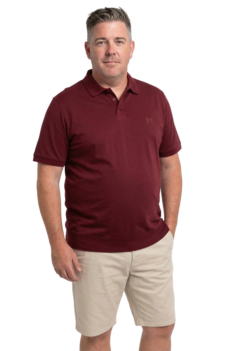 Stora storlekar Pikétröja, Her, röd, storlek: 4XL, Bomull, Men Plus