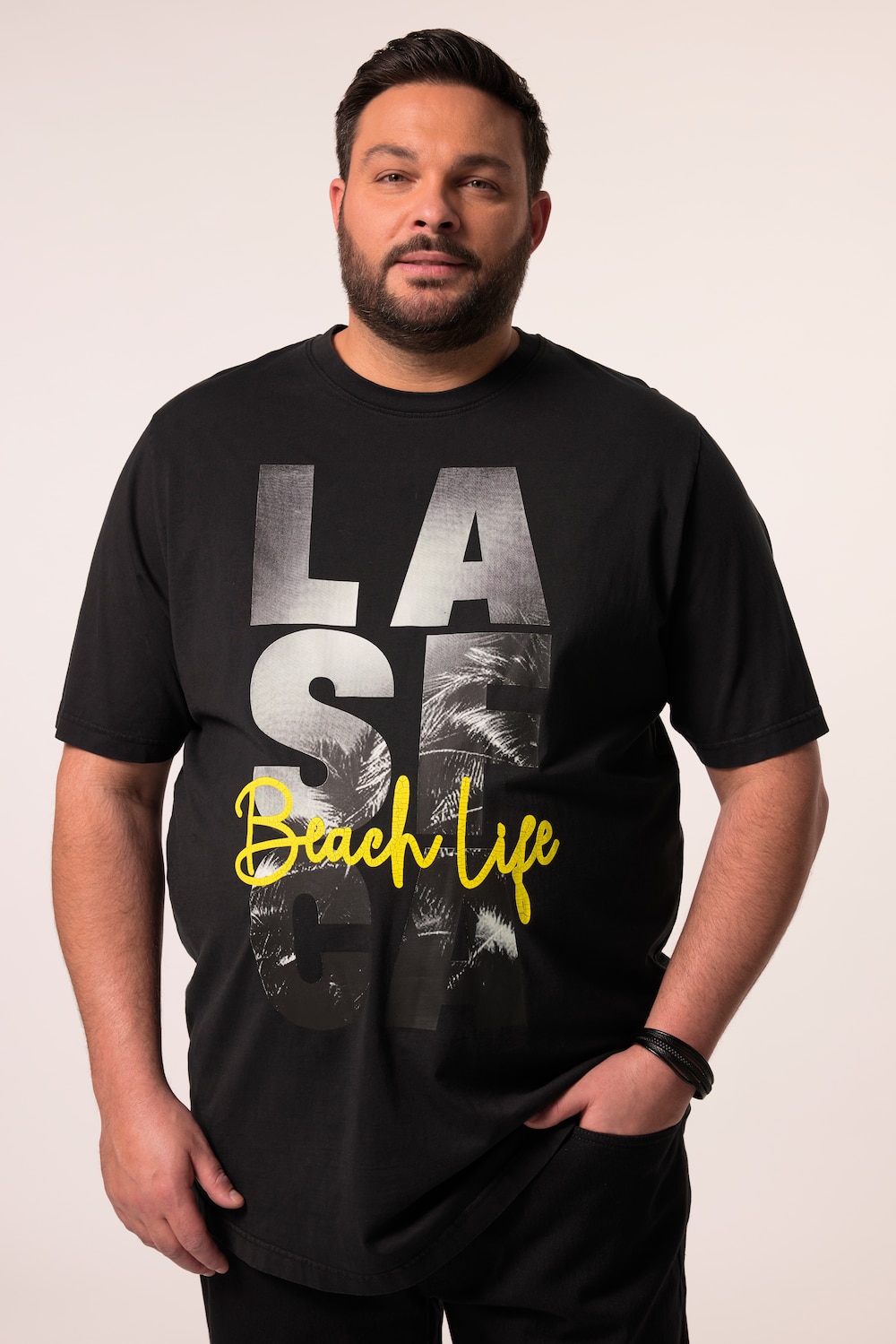 Men+ T-Shirt, Halbarm, Brustprint, Vintage Look, bis 8 XL