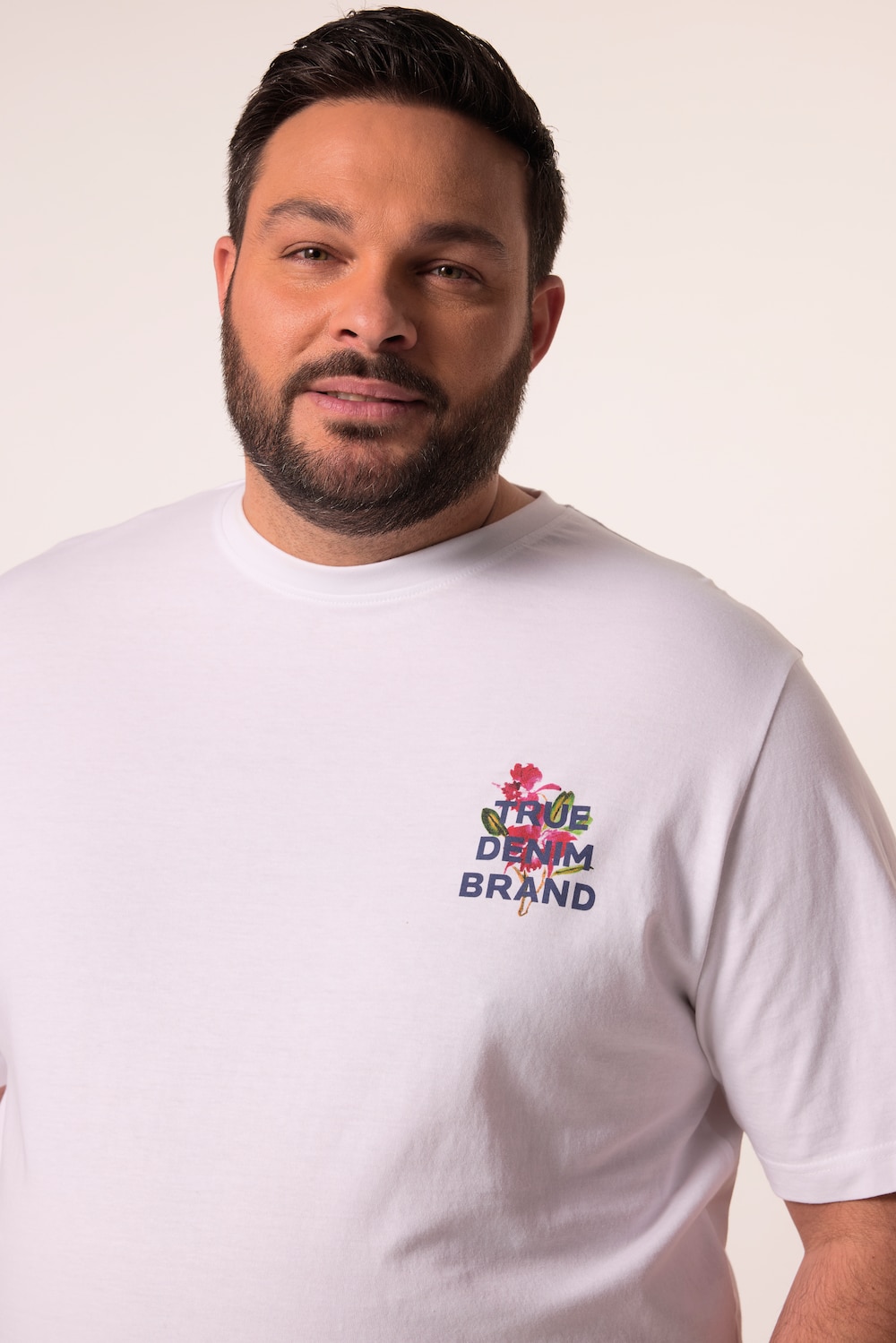 Stora storlekar T-shirt, Her, vit, storlek: XXL, Bomull, Men Plus