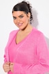 Strickjacke, V-Ausschnitt, offene Form, Langarm