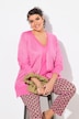 Strickjacke, V-Ausschnitt, offene Form, Langarm