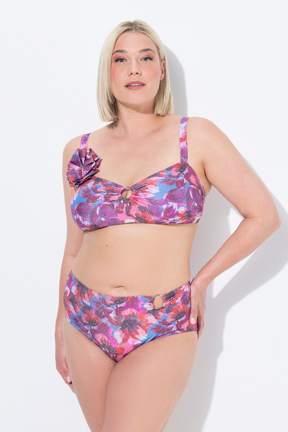 Große Größen Bikini, Damen, rosa, Größe: 56, Synthetische Fasern/Elasthan, Ulla Popken