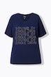 T-shirt, lettermotief, oversized, ronde hals, korte mouwen