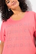 T-shirt oversize à manches courtes, col rond et message imprimé
