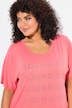T-shirt oversize à manches courtes, col rond et message imprimé