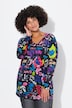 Long-sleeve A-line graffiti pattern T-shirt