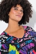 Long-sleeve A-line graffiti pattern T-shirt