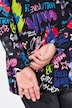 Long-sleeve A-line graffiti pattern T-shirt