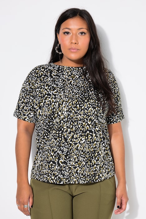 T-skjorte, oversized, minimal-leopard