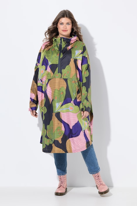 Funktions-Regencape, Unisex, Print, Kapuze