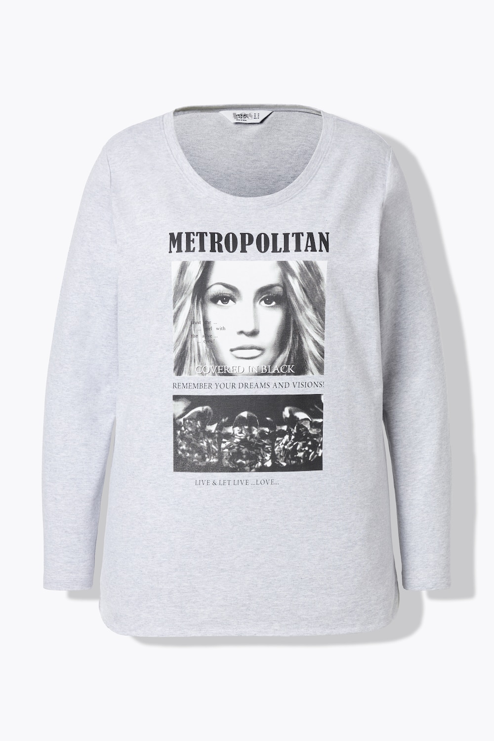 Stora storlekar T-shirt, Dam, grå, storlek: 52, Bomull/Polyester, Angel of Style