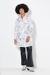 Straight cut scribble pattern smiley shirt blouse
