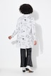 Straight cut scribble pattern smiley shirt blouse