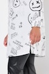 Straight cut scribble pattern smiley shirt blouse