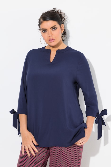 Bluse, Ärmelschleife, A-Linie, 3/4-Arm