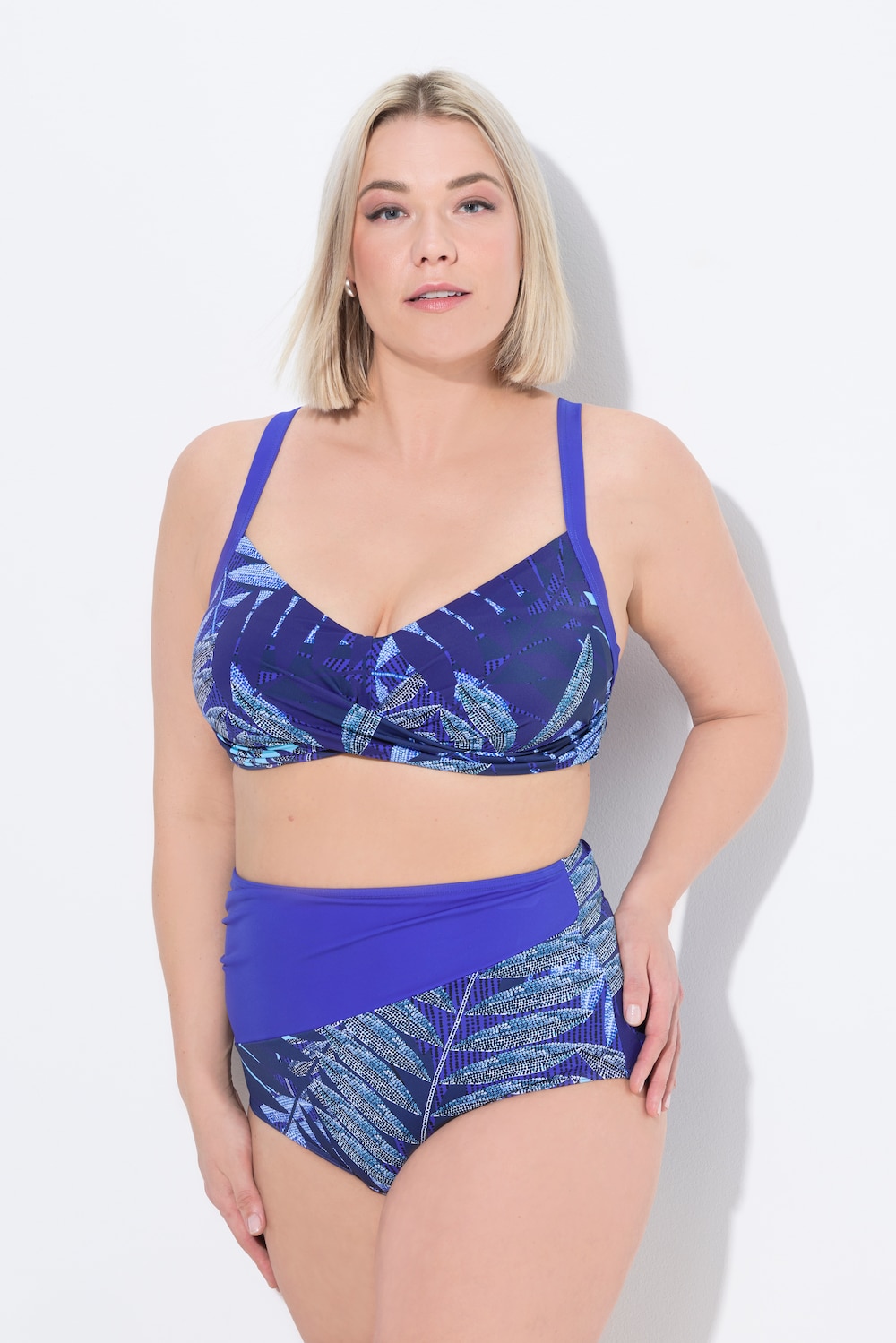 Große Größen Bikini, Damen, blau, Größe: 42, Polyester/Elasthan, Ulla Popken