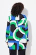 Lang bluse, grafisk print, tunikaudskæring, lange ærmer
