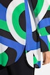 Lang bluse, grafisk print, tunikaudskæring, lange ærmer