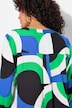 Lang bluse, grafisk print, tunikaudskæring, lange ærmer
