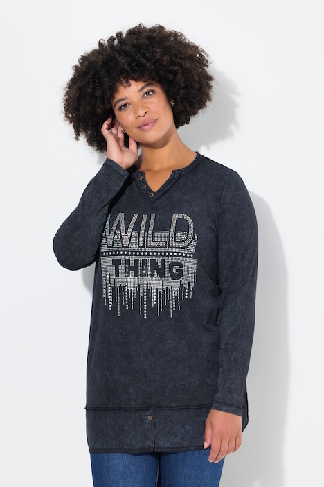 T-Shirt, Comfort Fit, Wild Thing Print, Langarm