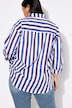 Skjortebluse i oversize med striber og lange ærmer