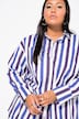 Skjortebluse i oversize med striber og lange ærmer