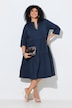 Midikleid, Volants, A-Linie, Tunika-Ausschnitt, 3/4-Arm