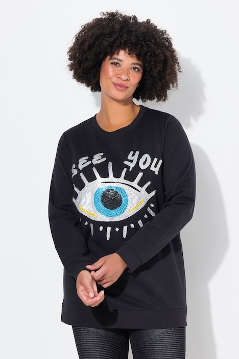 Sweatshirt, verziertes Augen-Motiv