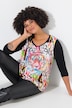 Maglia con tigre e maniche a 3/4 in tinta unita