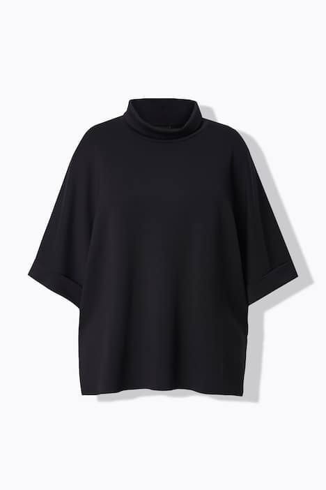 Poncho Style Turtleneck Sweatshirt