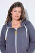 Sweatjacke, lang geschnitten, Kapuze, Taillen-Tunnelzug hinten, Langarm