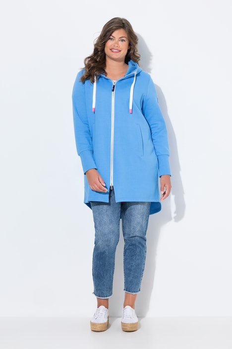 Long Hooded Sweat Jacket Long Sleeves