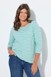 Bluzka w paski, rękaw 3/4, okrągły dekolt