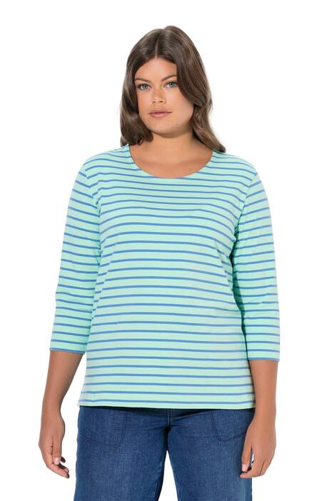 Pruhované tričko, 3/4 rukávy, kulatý výstřih