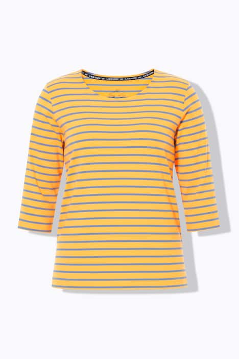 Bluzka w paski, rękaw 3/4, okrągły dekolt