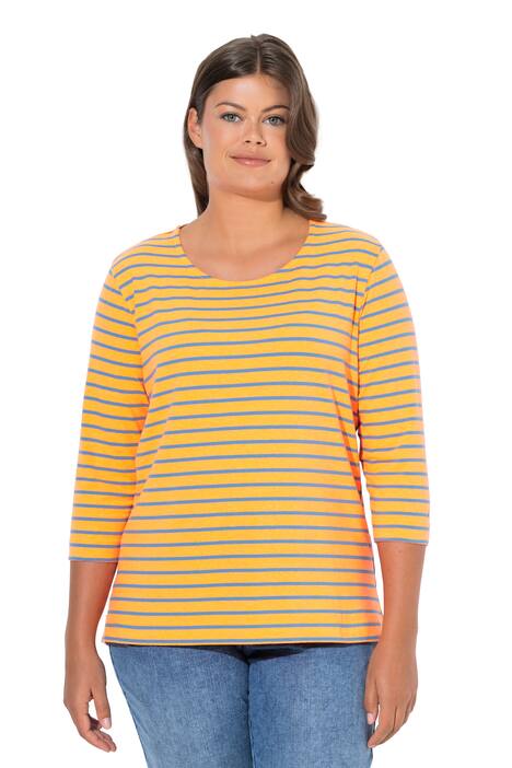 Pruhované tričko, 3/4 rukávy, kulatý výstřih