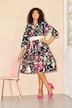 Midikleid, A-Linie, Hemdkragen, 3/4-Arm