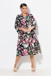 Midikleid, A-Linie, Hemdkragen, 3/4-Arm