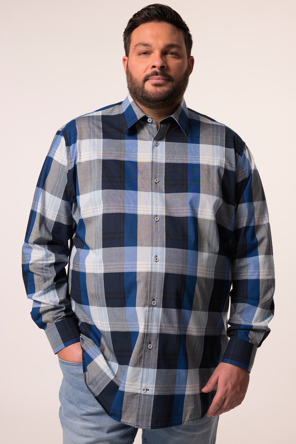 Men+ Karohemd, Langarm, Kentkragen, Comfort Fit, bis 8 XL