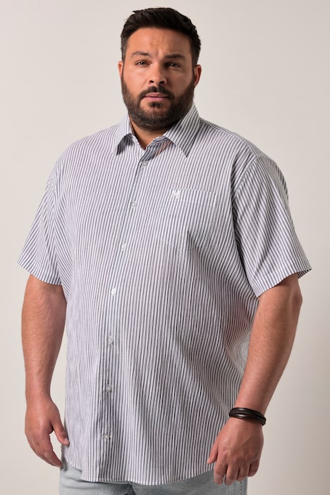 Men+ Streifenhemd, Halbarm, Seersucker, Kentkragen, Comfort Fit, bis 8 XL