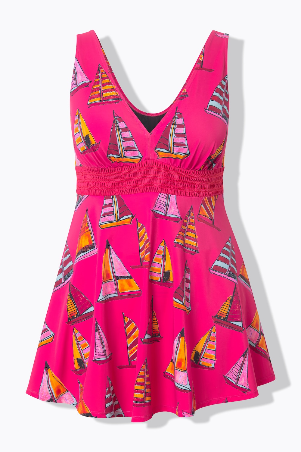 Stora storlekar Badklänning, Dam, rosa, storlek: 44, Polyester/Elastan, Ulla Popken